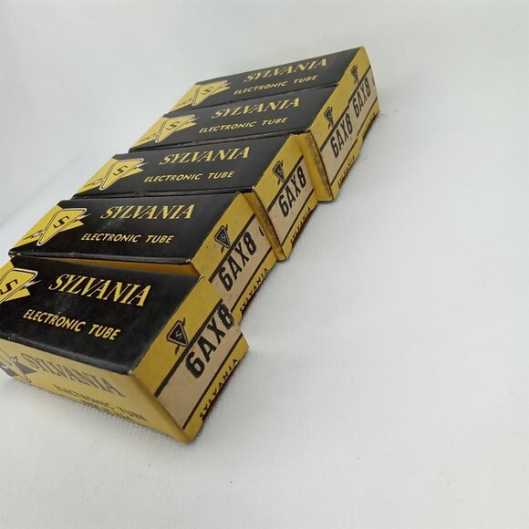 WWII Era Electronic Tube With Box Set Of 5 Sylvania Model 6AX8 NOS NIB 1940s - Picture 8 of 15